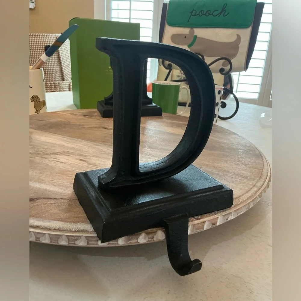 Pottery Barn Alphabet Stocking hanger holder letter D (never used) VERY Sturdy
